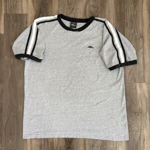 Vintage No Fear Striped Ringer T-Shirt Men's Size XL Gray 1990s USA Made